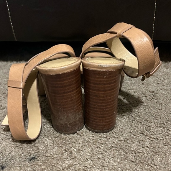 Michael Kors Leonora Ankle Strap Platform Heels Leather Brown Size 6 Women’s 4” - Picture 7 of 11